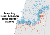 绘制了一年来以色列和黎巴嫩之间跨境袭击的地图